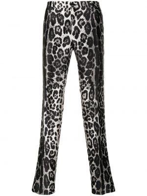 Gerade hose mit print mit leopardenmuster Dolce & Gabbana schwarz