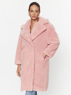 Priliehavý zimný kabát Guess ružová