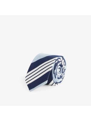Классический полосатый галстук из смесового шелка и хлопка Thom Browne синий