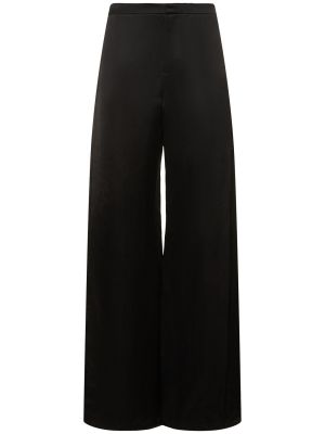 Lněné kalhoty relaxed fit Ralph Lauren Collection černé