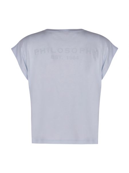 Koszulka z cekinami bawełniana Philosophy Di Lorenzo Serafini niebieska