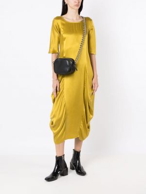 Jedwabna sukienka midi Uma | Raquel Davidowicz żółta