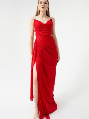 Drapiruotas vakarinė suknelė Lafaba raudona