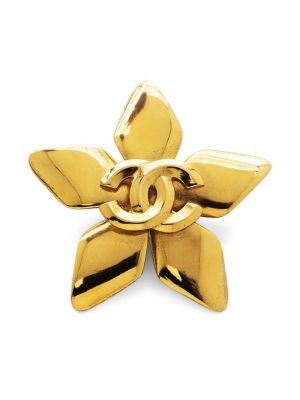 Gėlėtas sagė Chanel Pre-owned auksinė