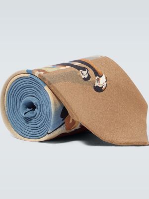 Hodvábna kravata s potlačou Polo Ralph Lauren modrá