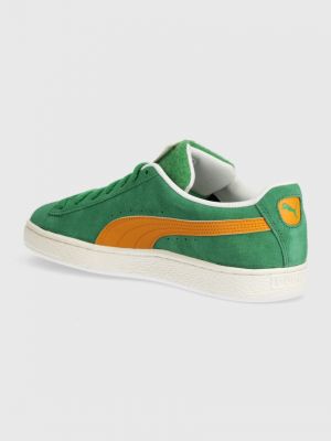 Sneakerși din piele de căprioară din piele Puma Suede verde