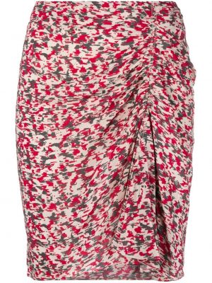 Asymmetrisk trykt floral mini skjørt Isabel Marant étoile rosa