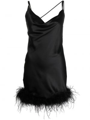 Коктейлна рокля с пера Loulou черно