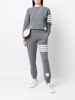 Pruhované sportovní kalhoty Thom Browne šedé