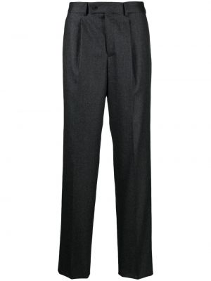 Vlněné rovné kalhoty Caruso šedé