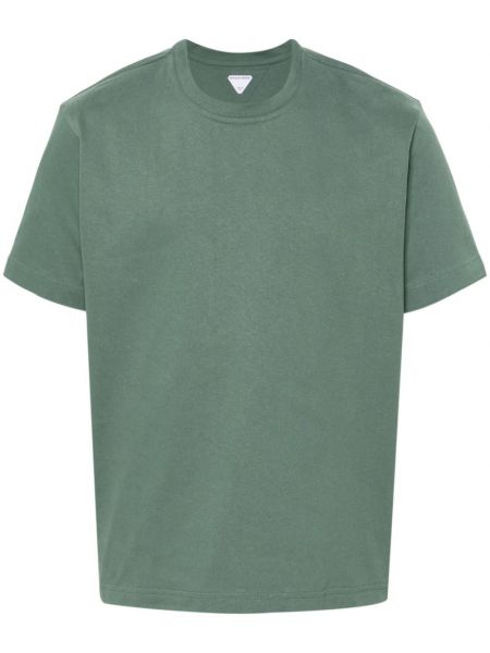 Kokvilnas t-krekls ar apaļu kakla izgriezumu Bottega Veneta zaļš