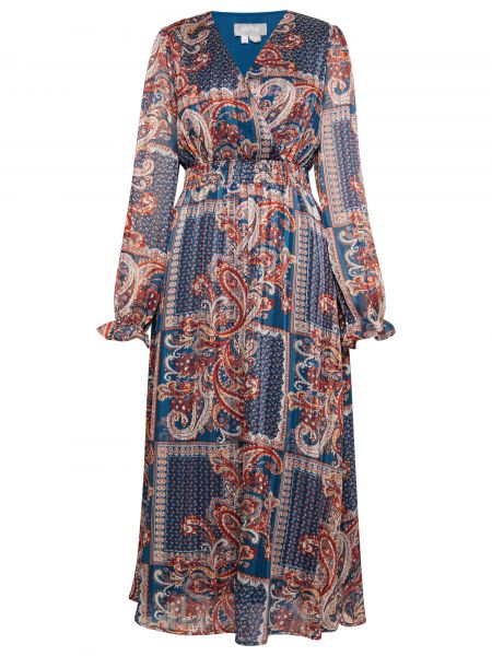 Длинное платье с принтом с узором пейсли Usha синее