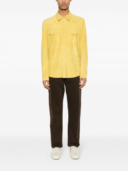 Zomšinė marškiniai Salvatore Santoro geltona