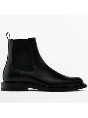 Кожаные ботинки Massimo Dutti черные