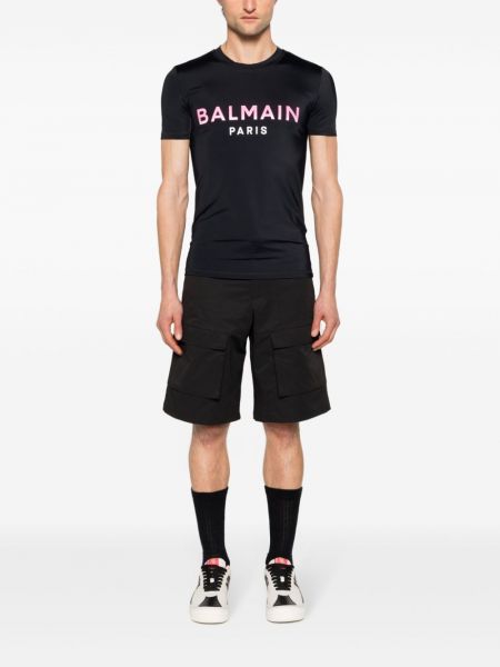 Jersey t-shirt mit print Balmain schwarz
