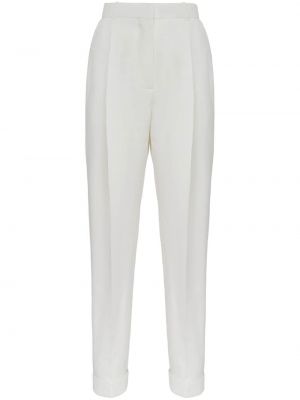 Плисирани памучни панталон Alexander Mcqueen бяло