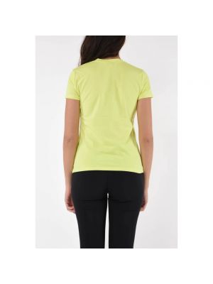 Camiseta de algodón con estampado Elisabetta Franchi amarillo