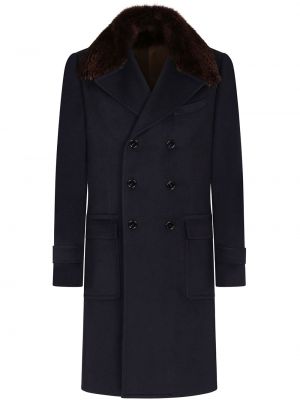 Кашемировое пальто Dolce & Gabbana, синий
