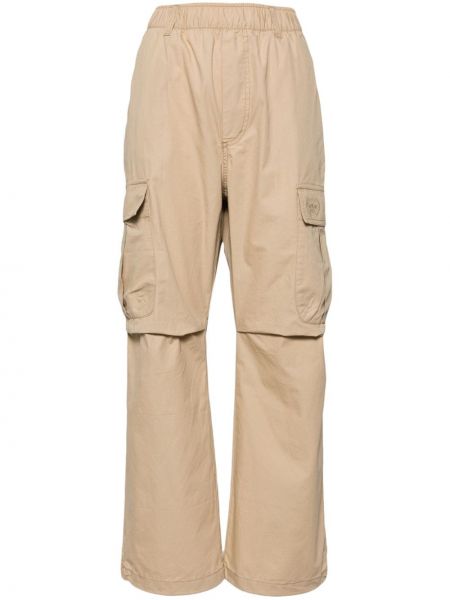Haftowane spodnie cargo bawełniane :chocoolate brązowe