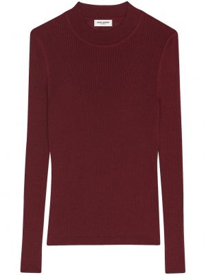 Пуловер с кръгло деколте Saint Laurent червено