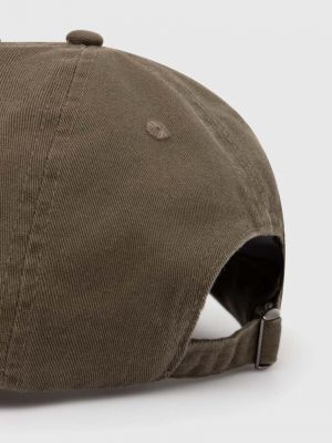 Haftowana czapka z daszkiem bawełniana Wood Wood zielona
