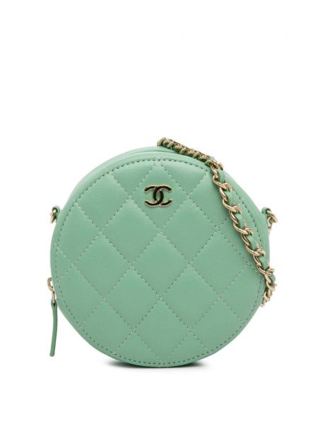 Dygsniuota rankinė per petį Chanel Pre-owned žalia