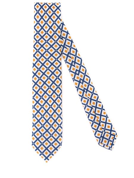 Шелковый галстук с принтом Barba желтый