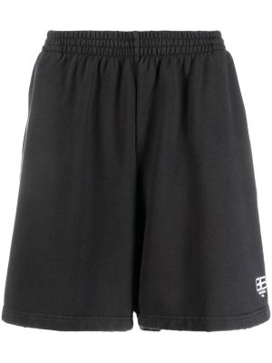 Shorts de sport en coton Balenciaga noir