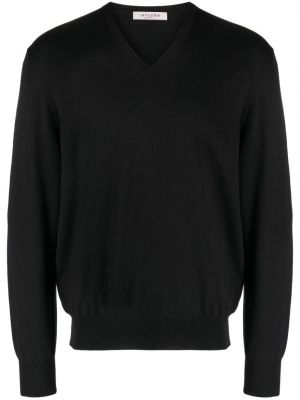 Вълнен пуловер с v-образно деколте Fileria черно