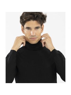 Jersey cuello alto de cuello vuelto de tela jersey Zanone negro