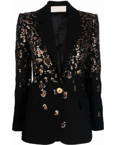 Blazer con lentejuelas con botones Elie Saab negro