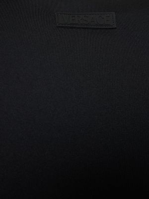 Jersey hosszú ujjú crop top Versace fekete