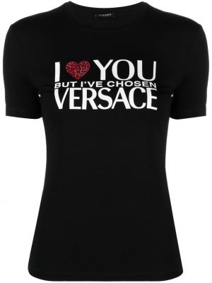 Tričko s potiskem Versace černé