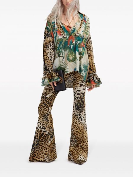 Hose mit print mit leopardenmuster ausgestellt Roberto Cavalli braun