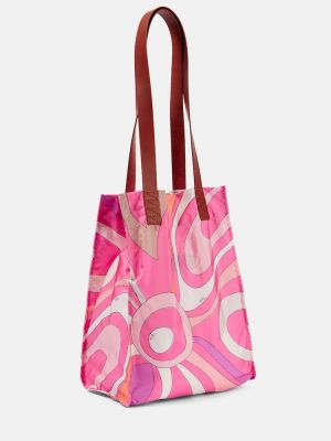 Τσάντα shopper με σχέδιο Pucci ροζ