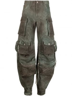 Kamuflaaž kitsa lõikega teksapüksid The Attico roheline