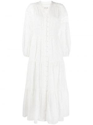 Bílé midi šaty Dvf Diane Von Furstenberg