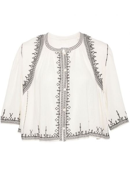Памучна къса блуза бродирана Marant Etoile