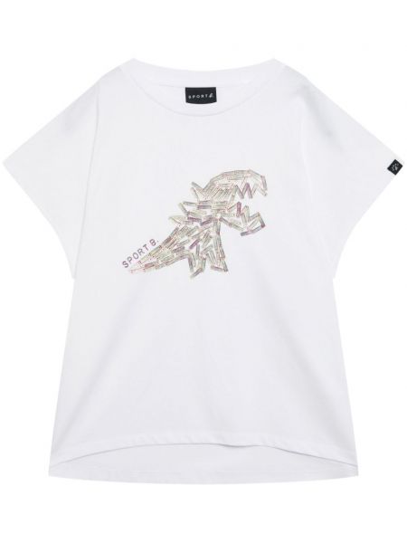 Βαμβακερή αθλητική μπλούζα με σχέδιο Sport B. By Agnès B. λευκό