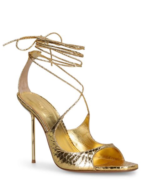 Sandale cu imagine Paris Texas auriu