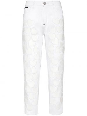 Jeans de motif coeur Philipp Plein blanc