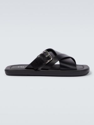 Kožené sandály Prada černé