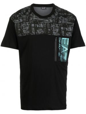 T-shirt med dragkedja Ea7 Emporio Armani svart