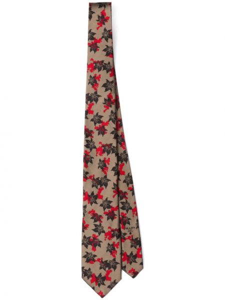 Gėlėtas šilkinis kaklaraištis Prada