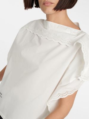 Blusa de algodón con volantes Mm6 Maison Margiela blanco