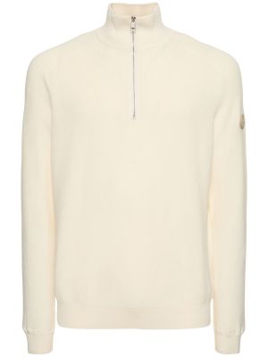 Bombažni pulover iz kašmirja Moncler bela