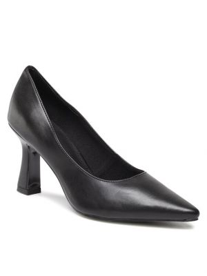 Полуотворени обувки с ток S.oliver черно