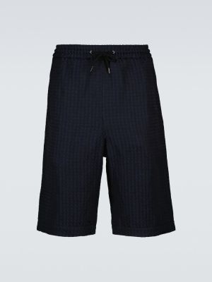 Lanene bermuda kratke hlače Giorgio Armani modra