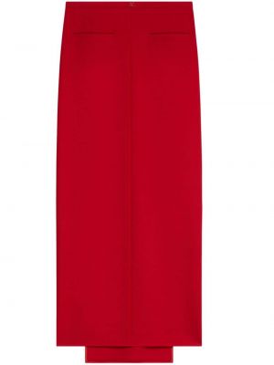 Vlnená dlhá sukňa Courreges červená