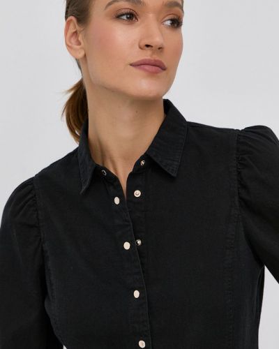 Bavlněné slim fit tričko Morgan černé